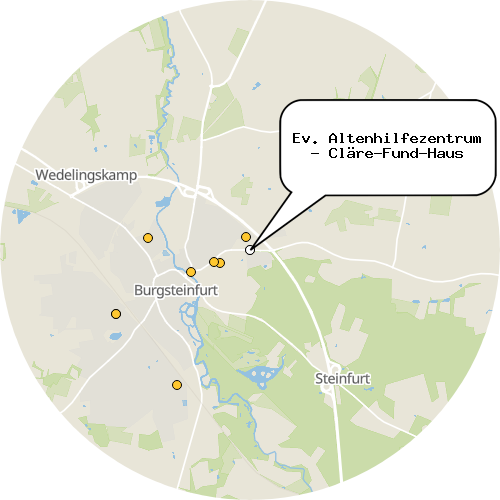 Kartenausschnitt für die Firma Ev. Altenhilfezentrum - Cläre-Fund-Haus