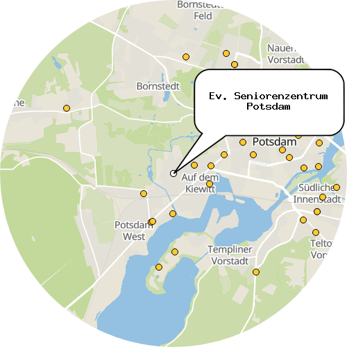 Kartenausschnitt für die Firma Ev. Seniorenzentrum Potsdam