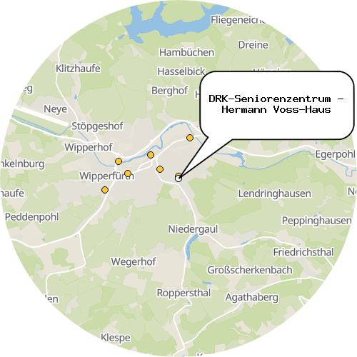 Kartenausschnitt für die Firma DRK-Seniorenzentrum - Hermann Voss-Haus