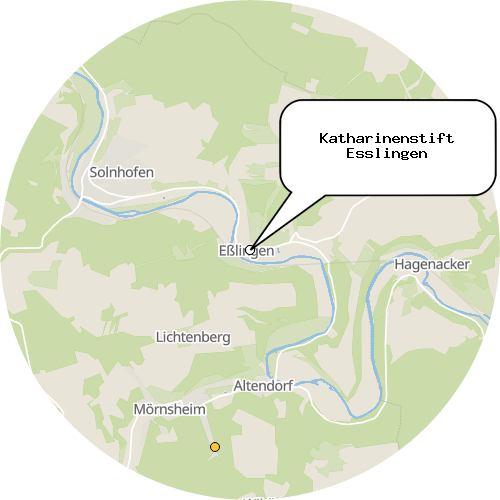 Kartenausschnitt für die Firma Katharinenstift Esslingen