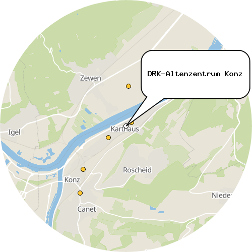 Kartenausschnitt für die Firma DRK-Altenzentrum Konz