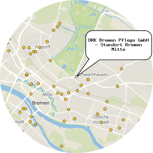 Kartenausschnitt für die Firma DRK Bremen Pflege GmbH - Standort Bremen Mitte