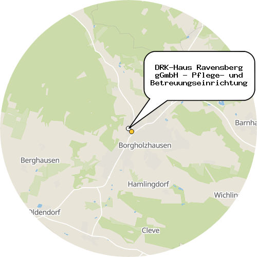 Kartenausschnitt für die Firma DRK-Haus Ravensberg gGmbH - Pflege- und Betreuungseinrichtung