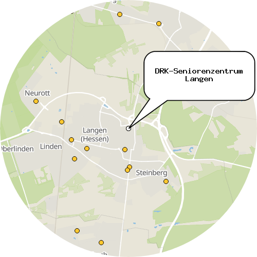 Kartenausschnitt für die Firma DRK-Seniorenzentrum Langen
