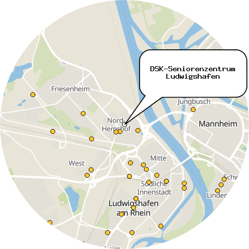 Kartenausschnitt für die Firma DSK-Seniorenzentrum Ludwigshafen