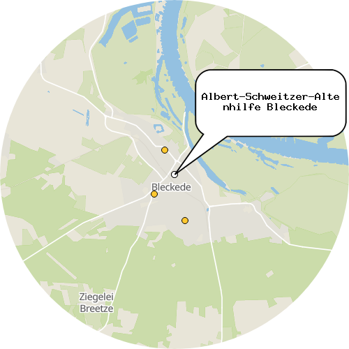 Kartenausschnitt für die Firma Albert-Schweitzer-Altenhilfe Bleckede