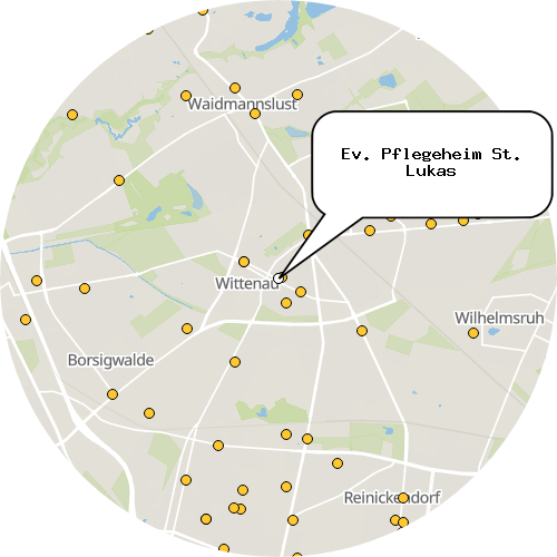 Kartenausschnitt für die Firma Ev. Pflegeheim St. Lukas