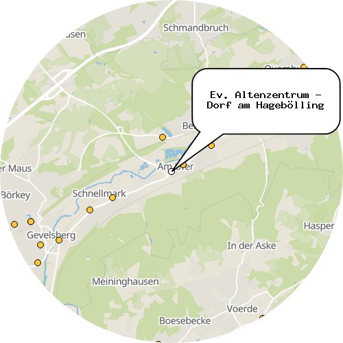 Kartenausschnitt für die Firma Ev. Altenzentrum - Dorf am Hagebölling