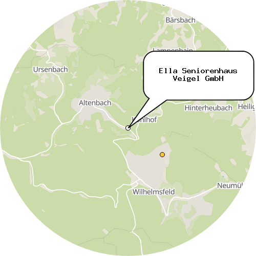 Kartenausschnitt für die Firma Ella Seniorenhaus Veigel GmbH