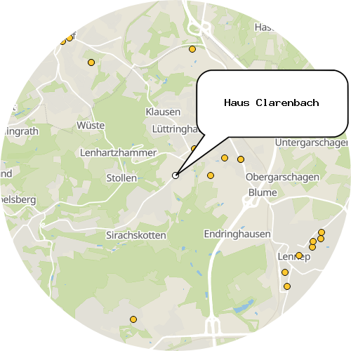 Kartenausschnitt für die Firma Haus Clarenbach