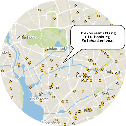 Kartenausschnitt für die Firma Diakoniestiftung Alt-Hamburg Epiphanienhaus