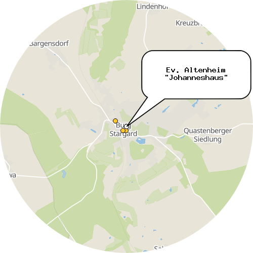 Kartenausschnitt für die Firma Ev. Altenheim "Johanneshaus"