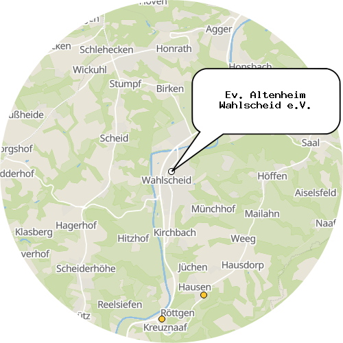 Kartenausschnitt für die Firma Ev. Altenheim Wahlscheid e.V.