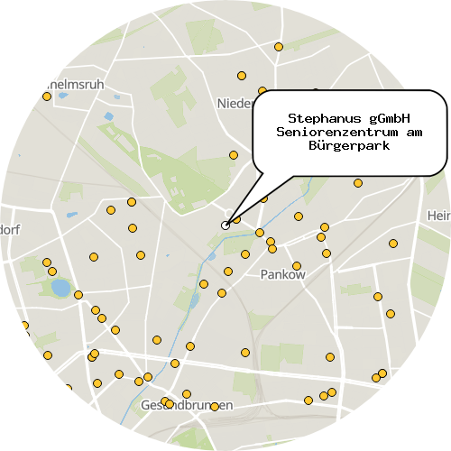 Kartenausschnitt für die Firma Stephanus gGmbH Seniorenzentrum am Bürgerpark