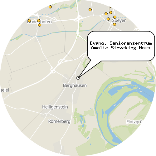 Kartenausschnitt für die Firma Evang. Seniorenzentrum Amalie-Sieveking-Haus