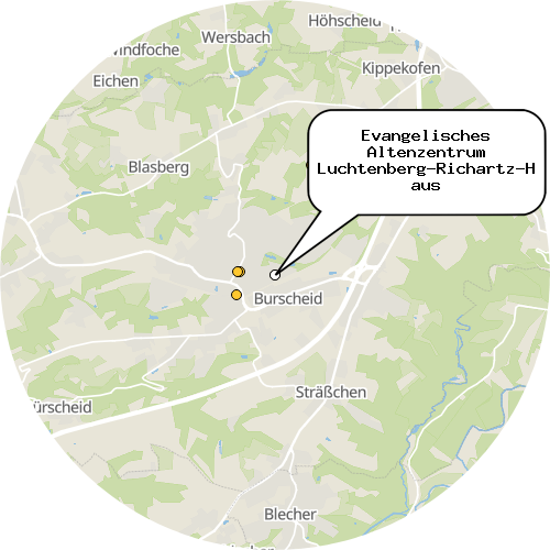 Kartenausschnitt für die Firma Evangelisches Altenzentrum Luchtenberg-Richartz-Haus