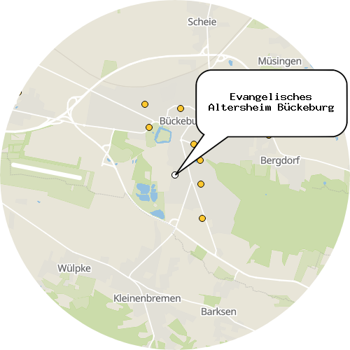 Kartenausschnitt für die Firma Evangelisches Altersheim Bückeburg