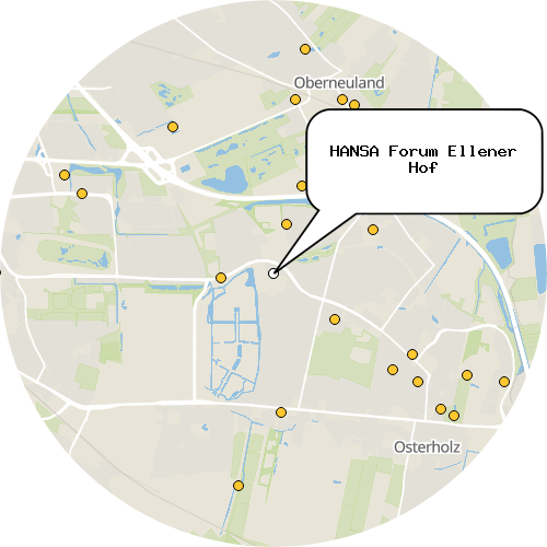Kartenausschnitt für die Firma HANSA Forum Ellener Hof