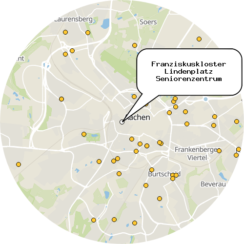 Kartenausschnitt für die Firma Franziskuskloster Lindenplatz Seniorenzentrum
