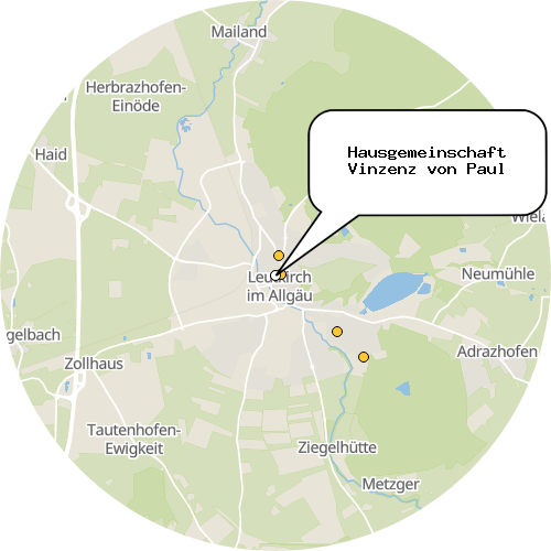 Kartenausschnitt für die Firma Hausgemeinschaft Vinzenz von Paul