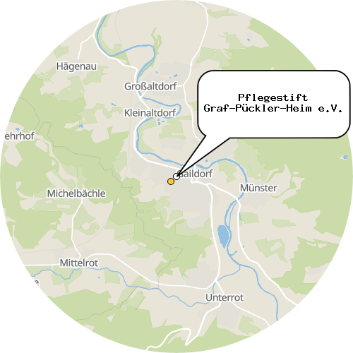 Kartenausschnitt für die Firma Pflegestift Graf-Pückler-Heim e.V.