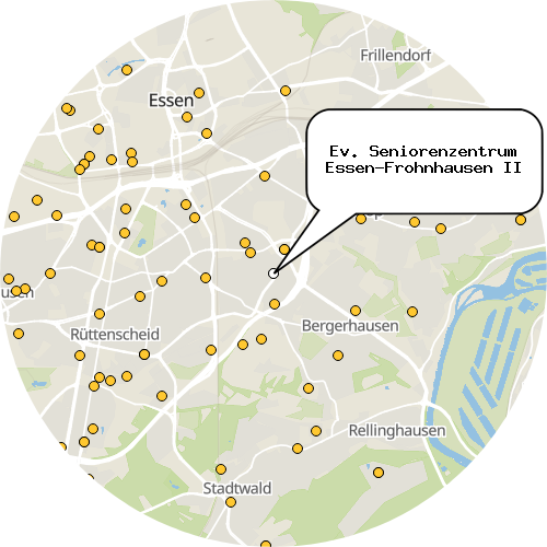 Kartenausschnitt für die Firma Ev. Seniorenzentrum Essen-Frohnhausen II