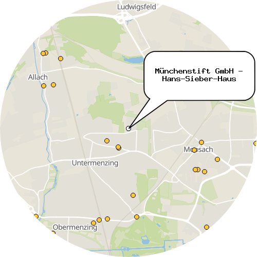 Kartenausschnitt für die Firma Münchenstift GmbH - Hans-Sieber-Haus
