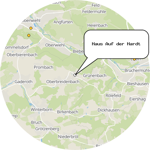 Kartenausschnitt für die Firma Haus Auf der Hardt