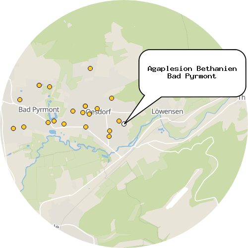 Kartenausschnitt für die Firma Agaplesion Bethanien Bad Pyrmont