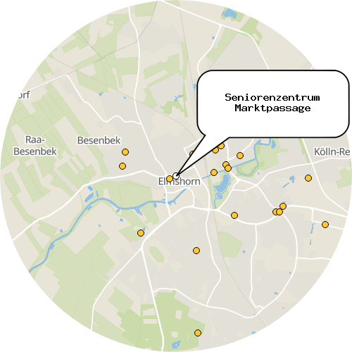 Kartenausschnitt für die Firma Seniorenzentrum Marktpassage
