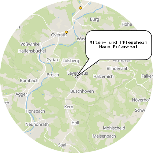Kartenausschnitt für die Firma Alten- und Pflegeheim Haus Eulenthal
