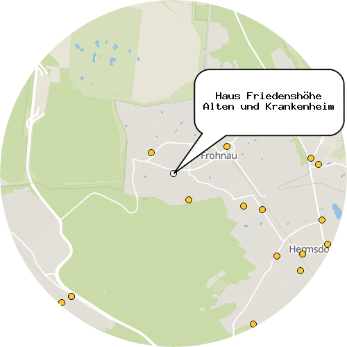 Kartenausschnitt für die Firma Haus Friedenshöhe Alten und Krankenheim