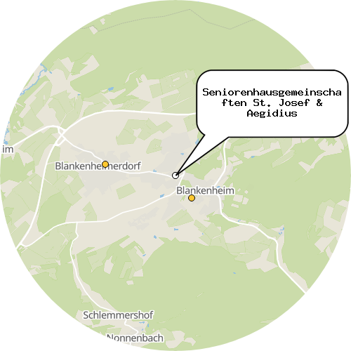 Kartenausschnitt für die Firma Seniorenhausgemeinschaften St. Josef & Aegidius