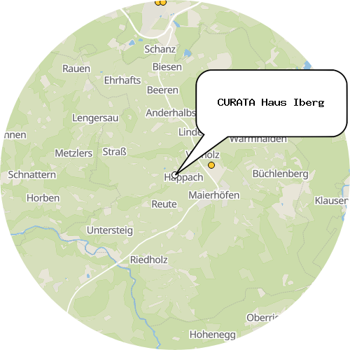 Kartenausschnitt für die Firma CURATA Haus Iberg