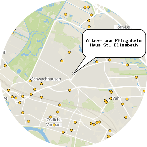 Kartenausschnitt für die Firma Alten- und Pflegeheim Haus St. Elisabeth