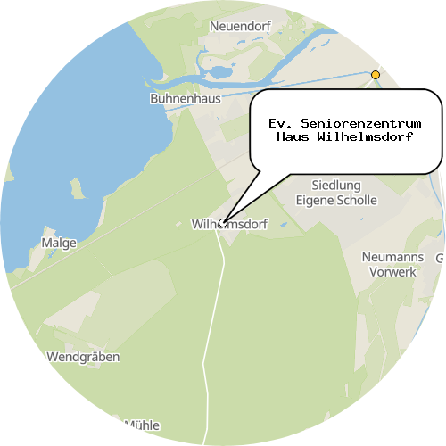 Kartenausschnitt für die Firma Ev. Seniorenzentrum Haus Wilhelmsdorf