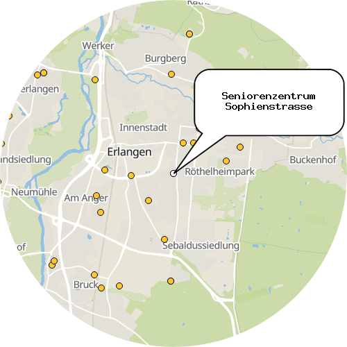 Kartenausschnitt für die Firma Seniorenzentrum Sophienstrasse