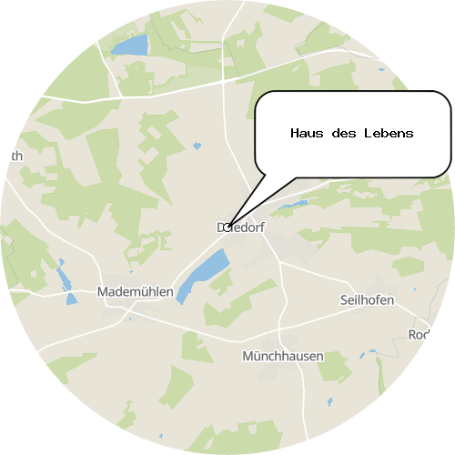 Kartenausschnitt für die Firma Haus des Lebens