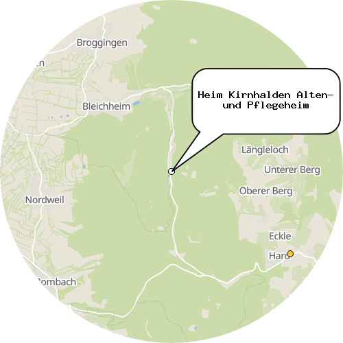 Kartenausschnitt für die Firma Heim Kirnhalden Alten- und Pflegeheim
