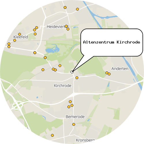 Kartenausschnitt für die Firma Altenzentrum Kirchrode