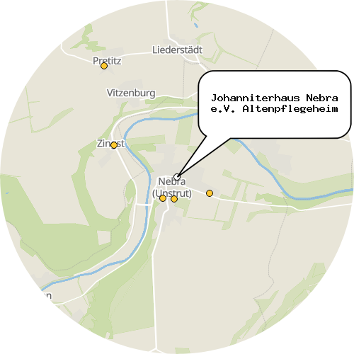 Kartenausschnitt für die Firma Johanniterhaus Nebra e.V. Altenpflegeheim