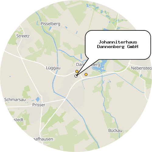 Kartenausschnitt für die Firma Johanniterhaus Dannenberg GmbH