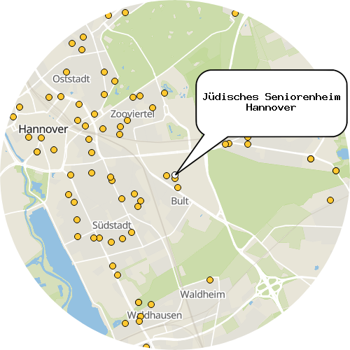 Kartenausschnitt für die Firma Jüdisches Seniorenheim Hannover