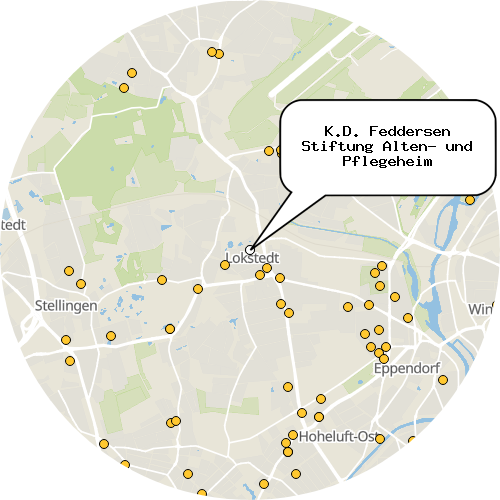 Kartenausschnitt für die Firma K.D. Feddersen Stiftung Alten- und Pflegeheim