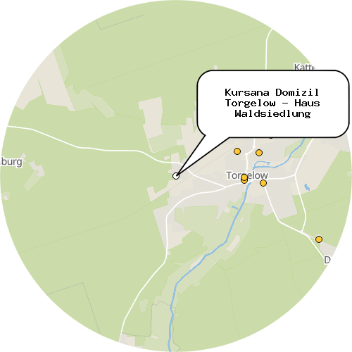 Kartenausschnitt für die Firma Kursana Domizil Torgelow - Haus Waldsiedlung
