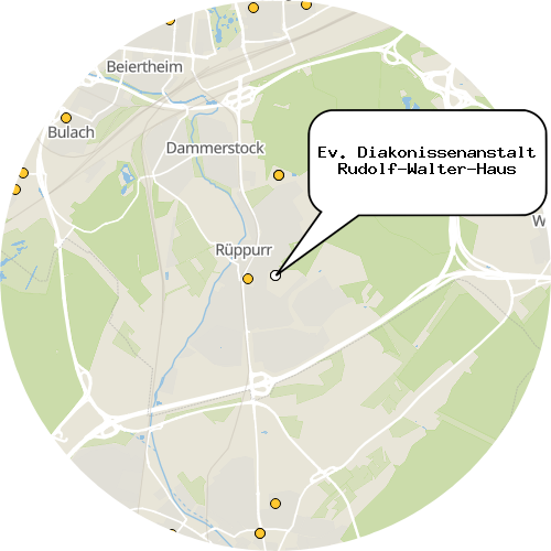 Kartenausschnitt für die Firma Ev. Diakonissenanstalt Rudolf-Walter-Haus