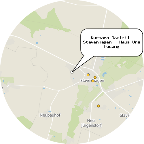 Kartenausschnitt für die Firma Kursana Domizil  Stavenhagen - Haus Uns Hüsung