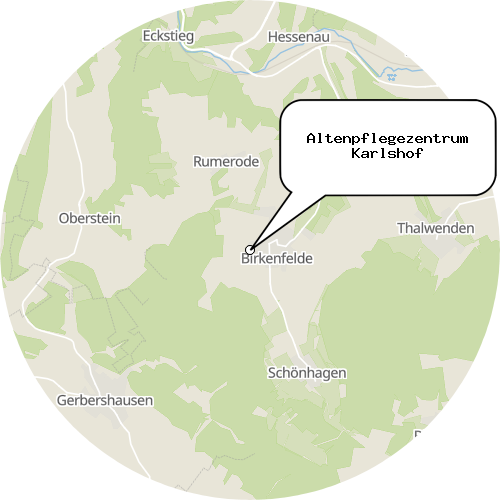 Kartenausschnitt für die Firma Altenpflegezentrum Karlshof