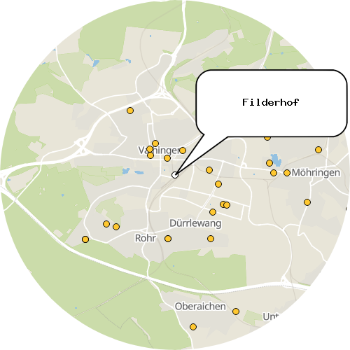 Kartenausschnitt für die Firma Filderhof