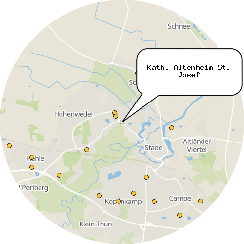 Kartenausschnitt für die Firma Kath. Altenheim St. Josef